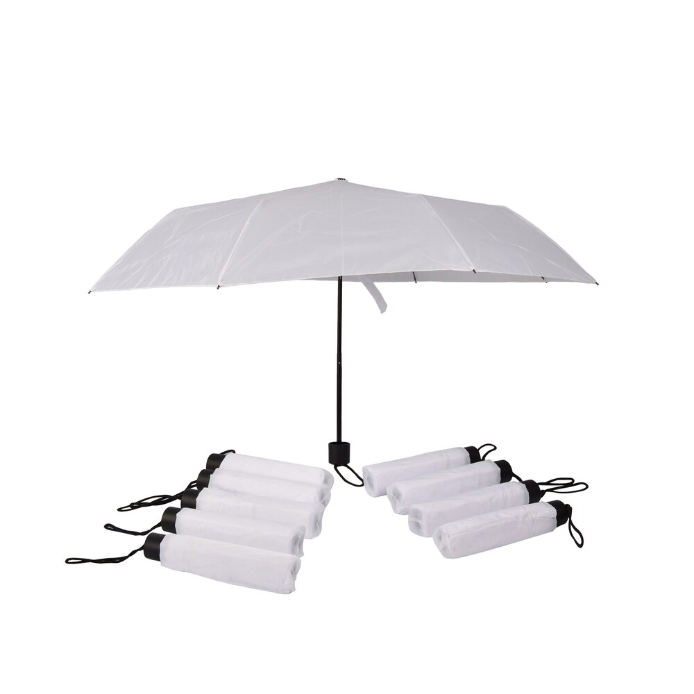 Discountershop 10x Grote Opvouwbare Stormparaplu van Polyester met Aluminium Frame - Wit | 100cm Diameter