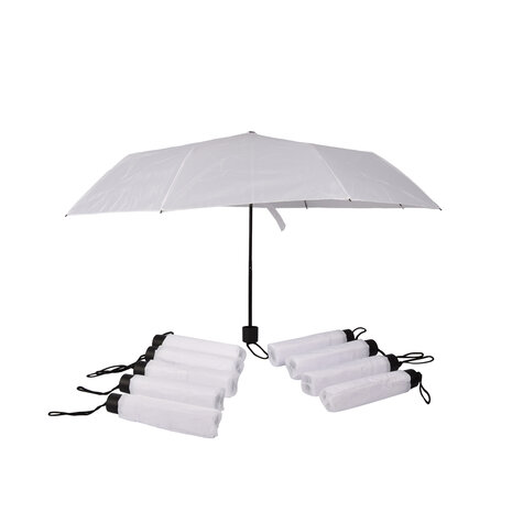 Discountershop 10x Grote Opvouwbare Stormparaplu van Polyester met Aluminium Frame - Wit | 100cm Diameter