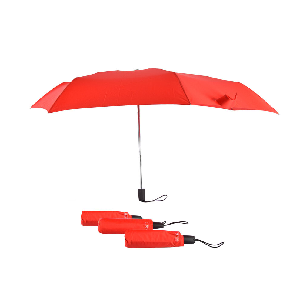 Discountershop 4x Large Folding Polyester Storm Umbrella with Aluminum Frame - Red | 100cm Diameter Discountershop 4x Large Folding Polyester Storm Umbrella with Aluminum Frame - Red | 100cm Diameter