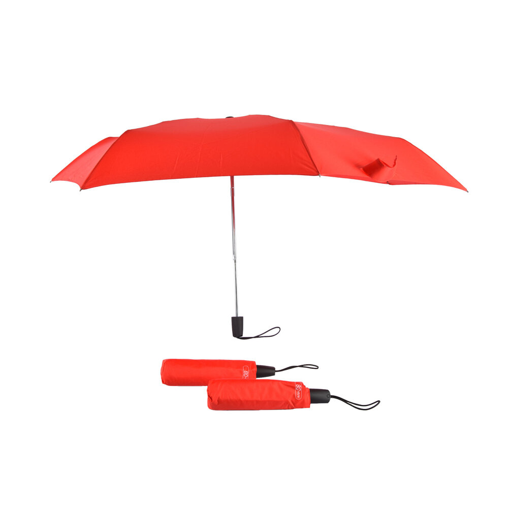 Merkloos 3x Grote Opvouwbare Stormparaplu van Polyester met Aluminium Frame - Rood | 100cm Diameter Merkloos 3x Grote Opvouwbare Stormparaplu van Polyester met Aluminium Frame - Rood | 100cm Diameter