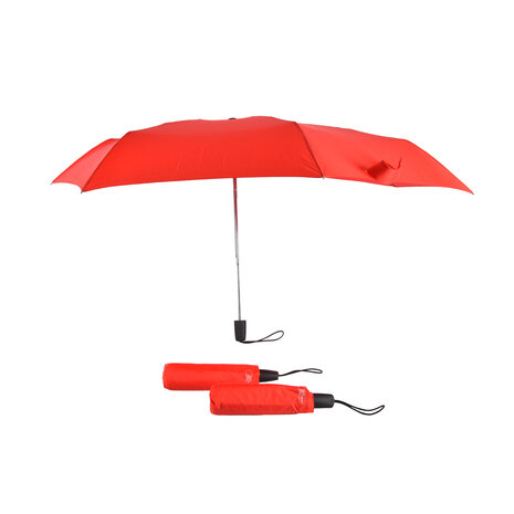 Merkloos 3x Grote Opvouwbare Stormparaplu van Polyester met Aluminium Frame - Rood | 100cm Diameter Merkloos 3x Grote Opvouwbare Stormparaplu van Polyester met Aluminium Frame - Rood | 100cm Diameter