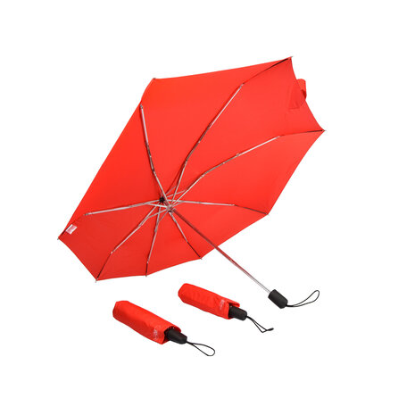 Merkloos 3x Grote Opvouwbare Stormparaplu van Polyester met Aluminium Frame - Rood | 100cm Diameter Merkloos 3x Grote Opvouwbare Stormparaplu van Polyester met Aluminium Frame - Rood | 100cm Diameter