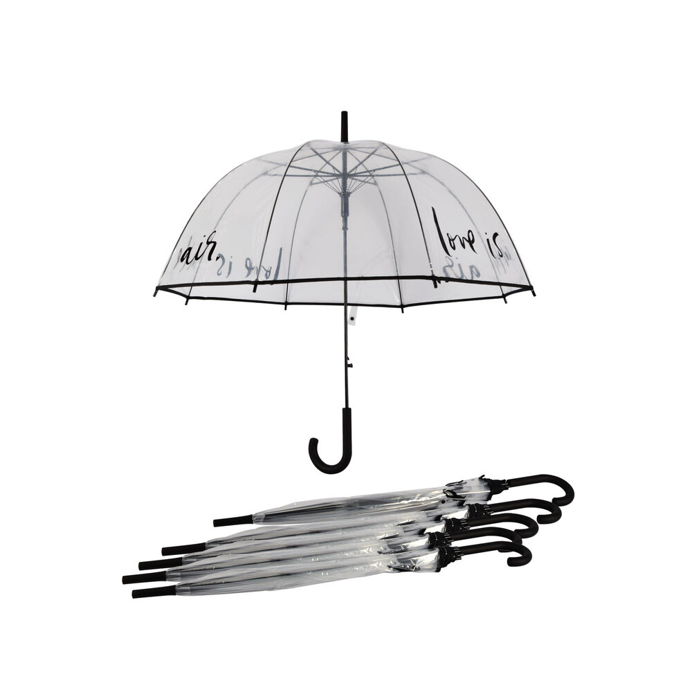 Discountershop 6x Large Transparant Polyester Storm Umbrella with Aluminum Frame | 85cm Diameter Discountershop 6x Large Transparant Polyester Storm Umbrella with Aluminum Frame | 85cm Diameter