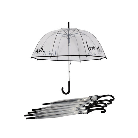 Discountershop 6x Large Transparant Polyester Storm Umbrella with Aluminum Frame | 85cm Diameter Discountershop 6x Large Transparant Polyester Storm Umbrella with Aluminum Frame | 85cm Diameter