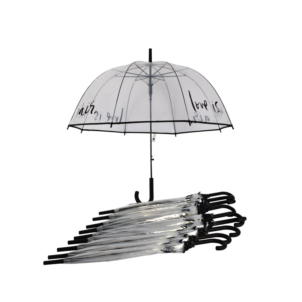 Discountershop 10x Large Transparant Polyester Storm Umbrella with Aluminum Frame | 85cm Diameter