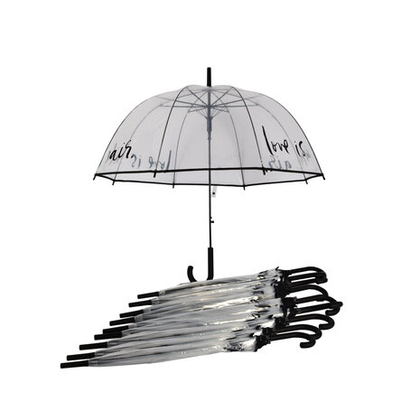 Discountershop 10x Large Transparant Polyester Storm Umbrella with Aluminum Frame | 85cm Diameter