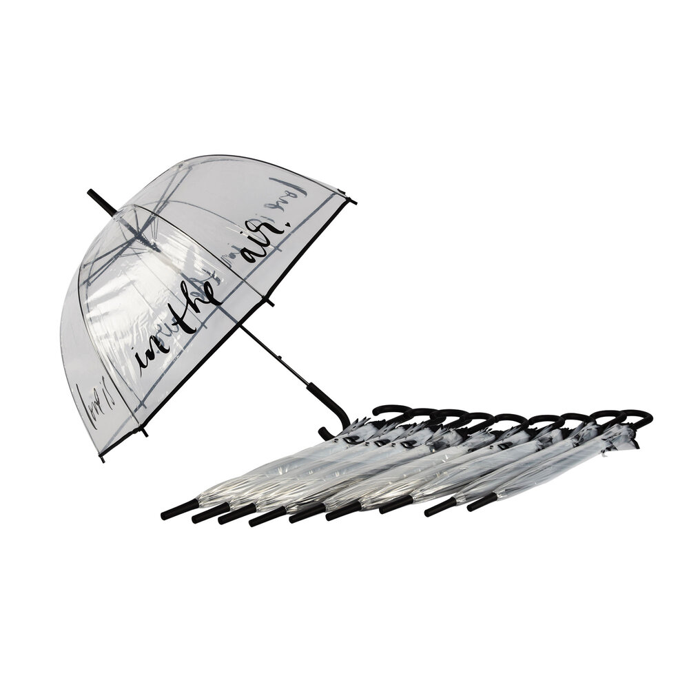 Discountershop 10x Large Transparant Polyester Storm Umbrella with Aluminum Frame | 85cm Diameter