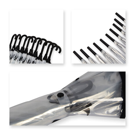 Discountershop 10x Grote Transparant Stormparaplu van Polyester met Aluminium Frame | 85cm Diameter