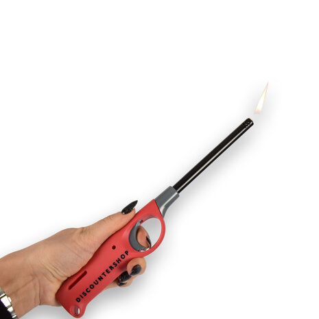 Discountershop BBQ Aansteker en Navulbare Aansteker - Metaal/Kunststof, Rode Kleur, 4cm x 26.5cm Discountershop BBQ Aansteker en Navulbare Aansteker - Metaal/Kunststof, Rode Kleur, 4cm x 26.5cm