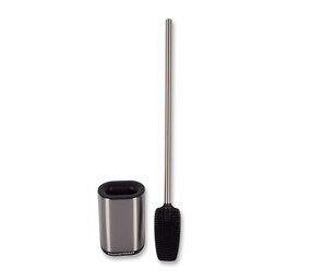 Discountershop Luxury Silver Standing Toilet Brush with Holder - Modern Bathroom Accessory made of Stainless Steel - 53cm x 7.50cm x 11.40cm Discountershop Luxury Silver Standing Toilet Brush with Holder - Modern Bathroom Accessory made of Stainless Steel - 53cm x 7.50cm x 11.40cm