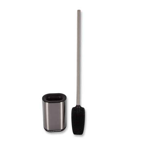 Discountershop Luxe Zilveren Staande Toiletborstel met Houder - Modern Badkameraccessoire van Roestvrij Staal - 53cm x 7.50cm x 11.40cm Discountershop Luxe Zilveren Staande Toiletborstel met Houder - Modern Badkameraccessoire van Roestvrij Staal - 53cm x 7.50cm x 11.40cm