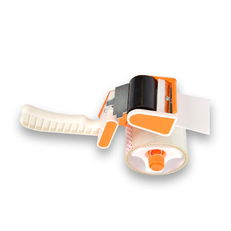 Discountershop 1stuk tape dispenser incl.2tapes (15cm x 48cm) - Wit & Oranje Plakbandhouder - Plastic & Metaal Discountershop 1stuk tape dispenser incl.2tapes (15cm x 48cm) - Wit & Oranje Plakbandhouder - Plastic & Metaal
