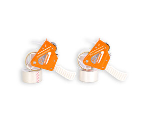 Discountershop Set van 2 Tape Dispensers met 4 Tapes (15cm x 48cm) - Stijlvol Wit & Oranje Plakbandhouder - Handig Sterk Plastic & Metaal Discountershop Set van 2 Tape Dispensers met 4 Tapes (15cm x 48cm) - Stijlvol Wit & Oranje Plakbandhouder - Handig Sterk Plastic & Metaal