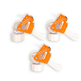 Discountershop Tape Dispenser Set: 3 Pieces, each including 6 Tapes (15cm x 48cm) - Adhesive Tape Holder in White & Orange - Made of Plastic & Metal Discountershop Tape Dispenser Set: 3 Pieces, each including 6 Tapes (15cm x 48cm) - Adhesive Tape Holder in White & Orange - Made of Plastic & Metal