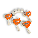 Discountershop Adhesive Tape Holder Set: 4 Pieces with 8 Tapes (15cm x 48cm) - White & Orange Tape Dispenser - Handy Plastic & Metal Discountershop Adhesive Tape Holder Set: 4 Pieces with 8 Tapes (15cm x 48cm) - White & Orange Tape Dispenser - Handy Plastic & Metal