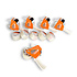 Wit & Oranje Tape Dispenser Set: 5 Stuks met 10 Tapes (15cm x 48cm) - Plakbandhouder - Plastic & Metaal Wit & Oranje Tape Dispenser Set: 5 Stuks met 10 Tapes (15cm x 48cm) - Plakbandhouder - Plastic & Metaal