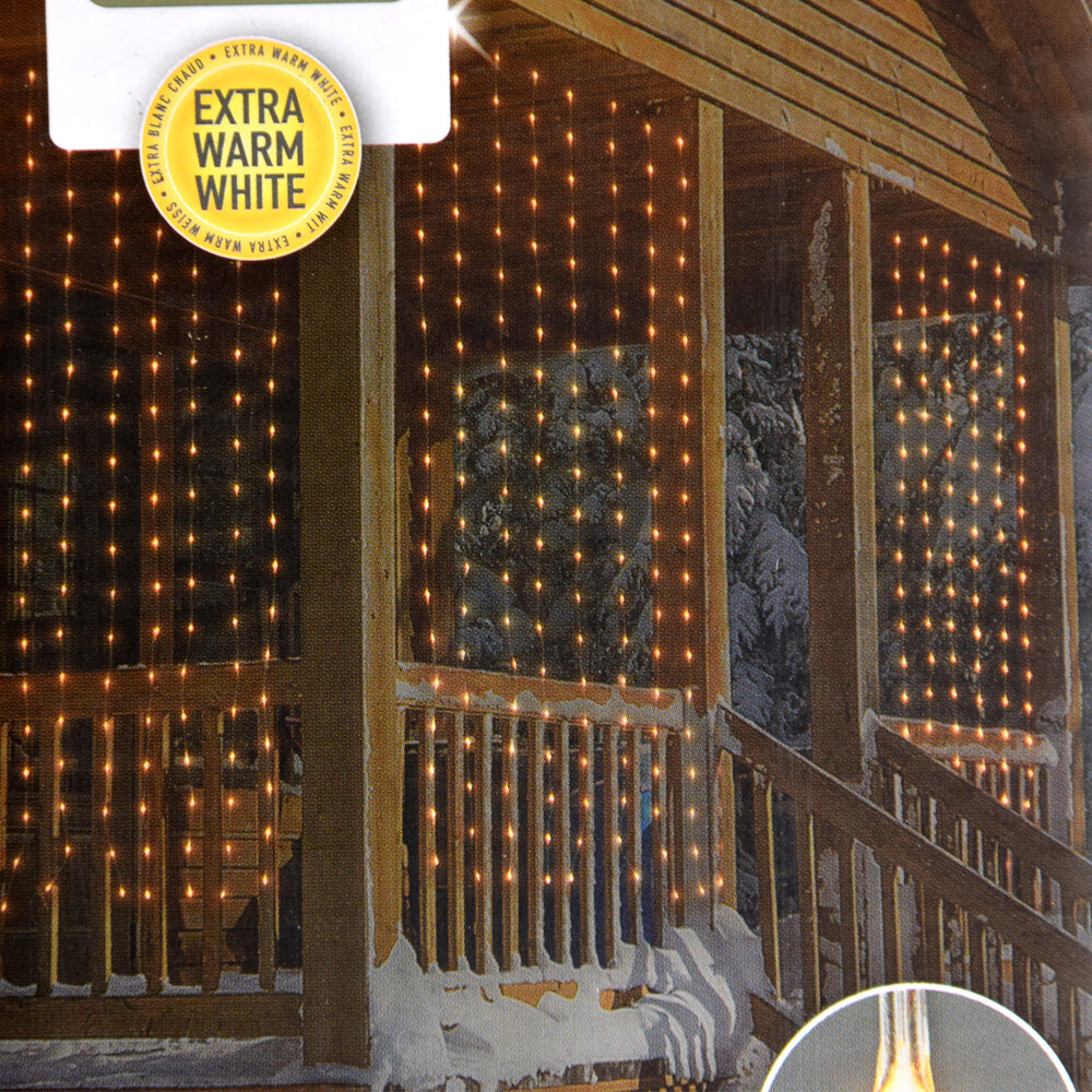 Discountershop Magical Christmas Lights - Extra Warm White - 400 LED - 8 Functions - Suitable for Indoors and Outdoors - Curtain Lamps - 3.6W Discountershop Magical Christmas Lights - Extra Warm White - 400 LED - 8 Functions - Suitable for Indoors and Outdoors - Curtain Lamps - 3.6W