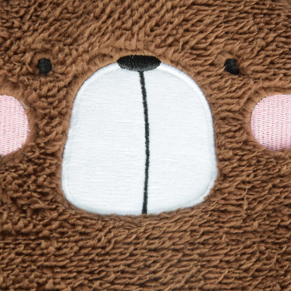 Discountershop Hot Water Bottle with Cover - Camel Children's Hot Water Bottle - Thermo Bottle - Polyester and Natural Rubber - 0.85L - 29cm x 2cm x 29cm - with Soft Bear Cover for Babies