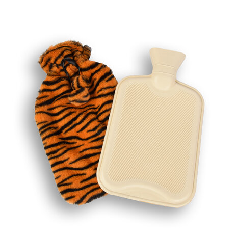 Discountershop Oranje & Zwart Kinderkruik met Cheetah Print Hoes - 0.85L - Polyester en Natuurrubber - 29cm x 2cm x 29cm Discountershop Oranje & Zwart Kinderkruik met Cheetah Print Hoes - 0.85L - Polyester en Natuurrubber - 29cm x 2cm x 29cm