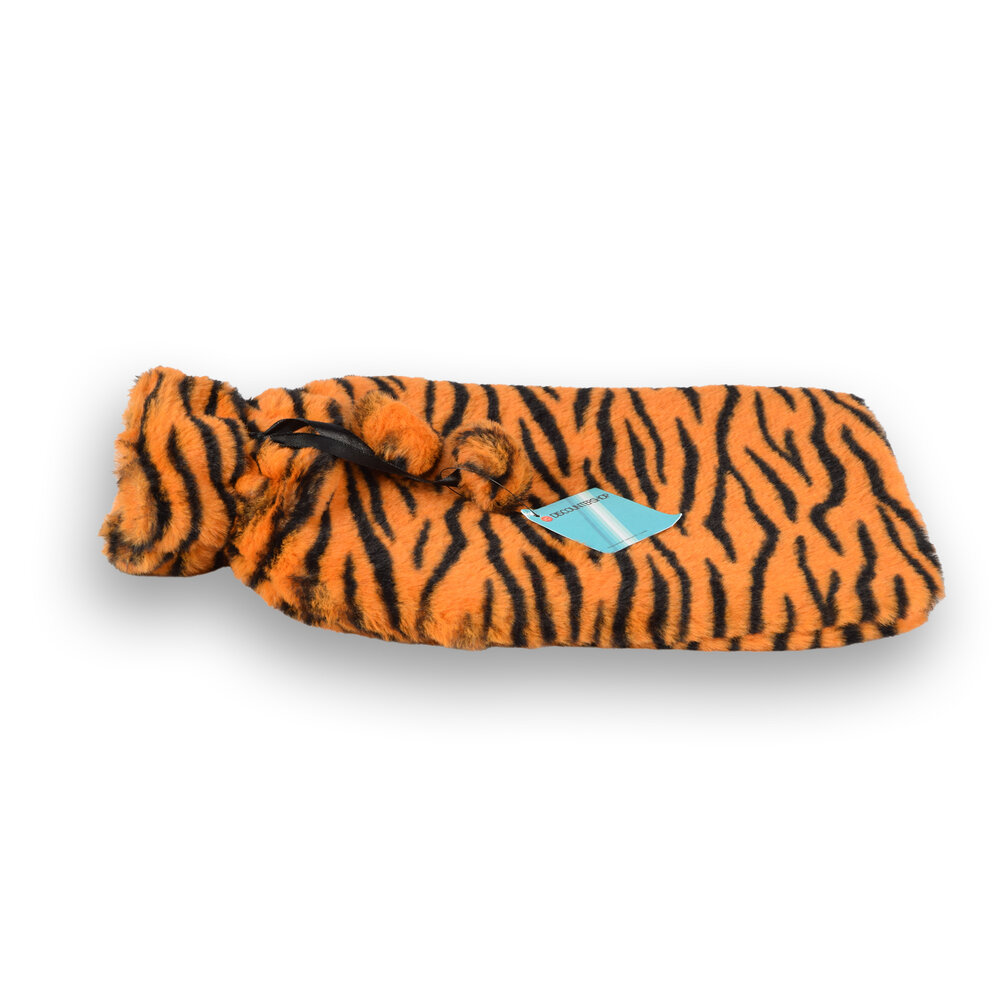 Discountershop Oranje & Zwart Kinderkruik met Cheetah Print Hoes - 0.85L - Polyester en Natuurrubber - 29cm x 2cm x 29cm Discountershop Oranje & Zwart Kinderkruik met Cheetah Print Hoes - 0.85L - Polyester en Natuurrubber - 29cm x 2cm x 29cm
