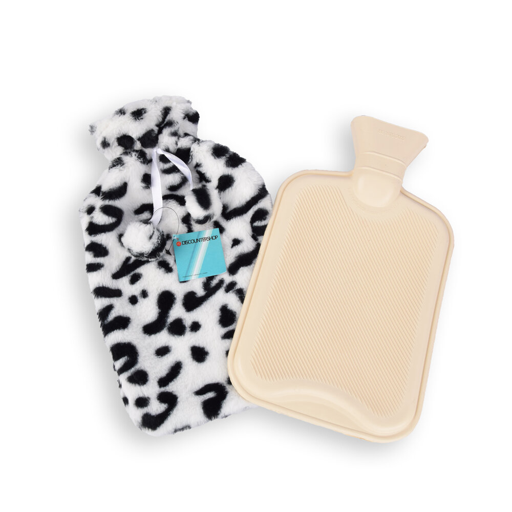 Discountershop White & Black Children's Jug with Cheetah Print Cover - 0.85L - Polyester and Natural Rubber - 29cm x 2cm x 29cm