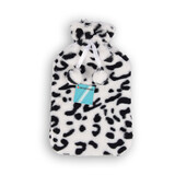 Discountershop Wit & Zwart Kinderkruik met Cheetah Print Hoes - 0.85L - Polyester en Natuurrubber - 29cm x 2cm x 29cm