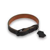 Discountershop Adjustable Dog and Cat Collar - Black - Genuine Leather - Size L - 2.5cm Width Discountershop Adjustable Dog and Cat Collar - Black - Genuine Leather - Size L - 2.5cm Width