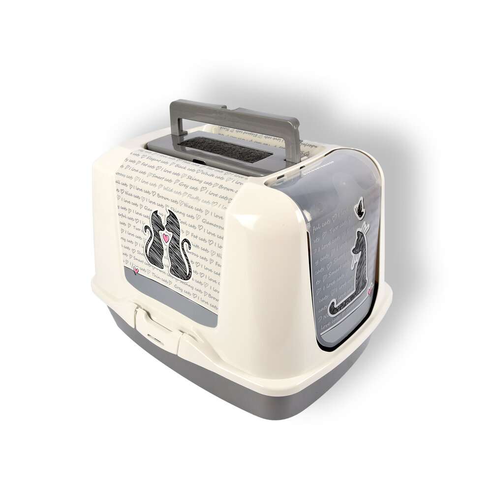 Discountershop Ruime Kattenbak - Wit&Grijs - 76 L Inhoud - Kunststof - Voor Alle Kattenrassen - Kattentoilet - Huisdieren Discountershop Ruime Kattenbak - Wit&Grijs - 76 L Inhoud - Kunststof - Voor Alle Kattenrassen - Kattentoilet - Huisdieren