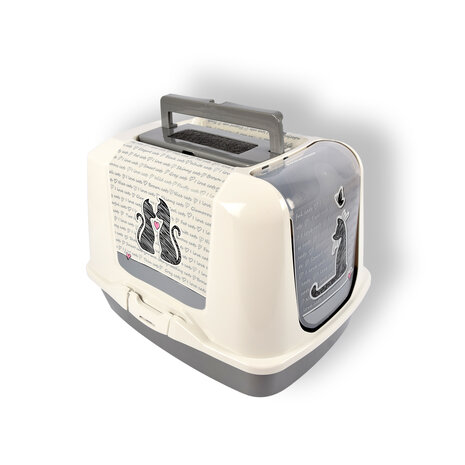 Discountershop Ruime Kattenbak - Wit&Grijs - 76 L Inhoud - Kunststof - Voor Alle Kattenrassen - Kattentoilet - Huisdieren Discountershop Ruime Kattenbak - Wit&Grijs - 76 L Inhoud - Kunststof - Voor Alle Kattenrassen - Kattentoilet - Huisdieren