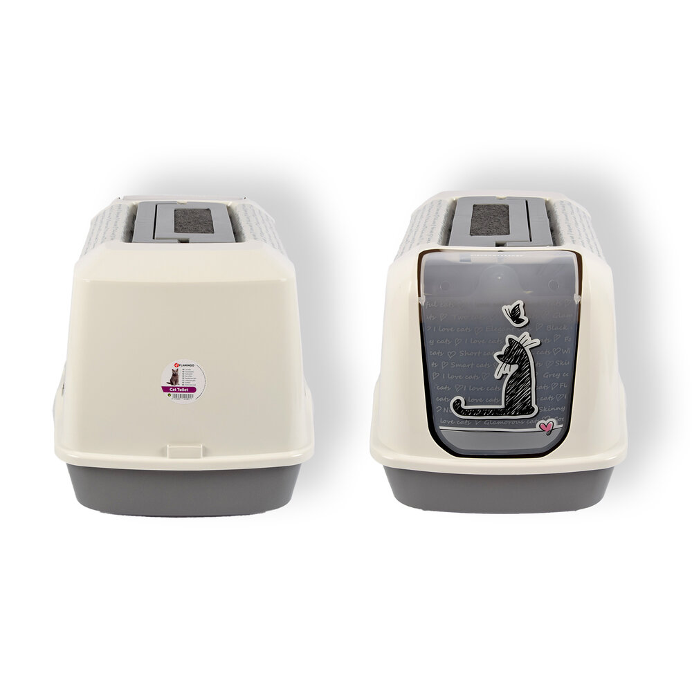 Discountershop Ruime Kattenbak - Wit&Grijs - 76 L Inhoud - Kunststof - Voor Alle Kattenrassen - Kattentoilet - Huisdieren Discountershop Ruime Kattenbak - Wit&Grijs - 76 L Inhoud - Kunststof - Voor Alle Kattenrassen - Kattentoilet - Huisdieren