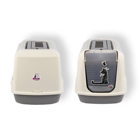 Discountershop Ruime Kattenbak - Wit&Grijs - 76 L Inhoud - Kunststof - Voor Alle Kattenrassen - Kattentoilet - Huisdieren Discountershop Ruime Kattenbak - Wit&Grijs - 76 L Inhoud - Kunststof - Voor Alle Kattenrassen - Kattentoilet - Huisdieren