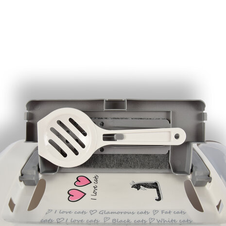 Discountershop Ruime Kattenbak - Wit&Grijs - 76 L Inhoud - Kunststof - Voor Alle Kattenrassen - Kattentoilet - Huisdieren Discountershop Ruime Kattenbak - Wit&Grijs - 76 L Inhoud - Kunststof - Voor Alle Kattenrassen - Kattentoilet - Huisdieren