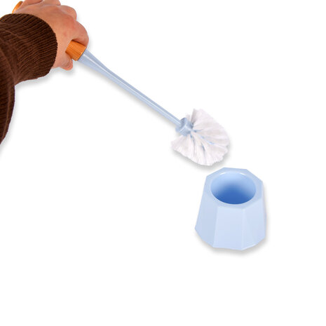 Discountershop Handy Blue Toilet Brush with Holder - Plastic Toilet Brush - Bathroom Accessory - 28cm x 13cm Discountershop Handy Blue Toilet Brush with Holder - Plastic Toilet Brush - Bathroom Accessory - 28cm x 13cm