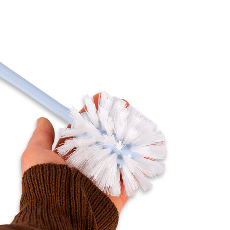 Discountershop Handy Blue Toilet Brush with Holder - Plastic Toilet Brush - Bathroom Accessory - 28cm x 13cm Discountershop Handy Blue Toilet Brush with Holder - Plastic Toilet Brush - Bathroom Accessory - 28cm x 13cm