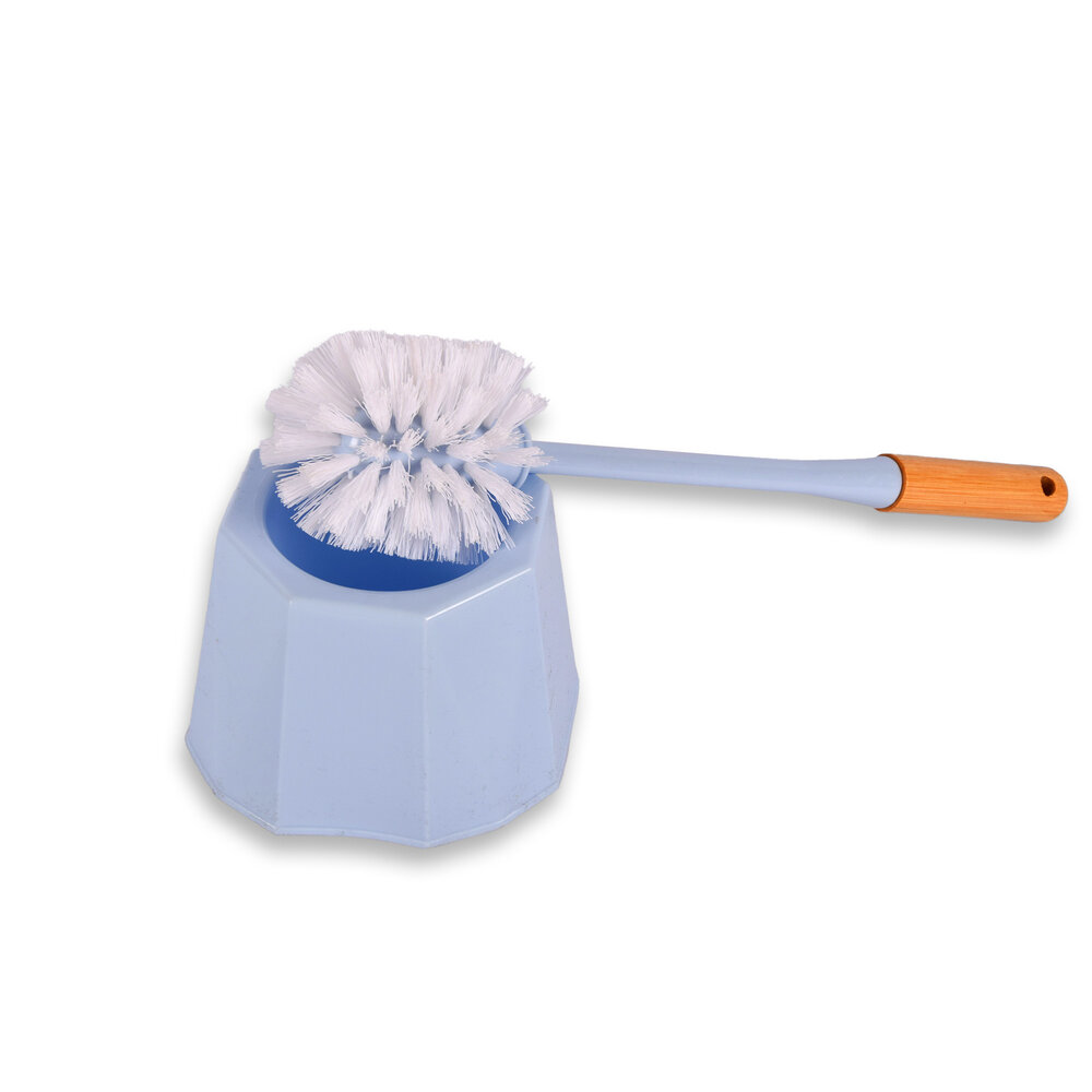 Discountershop Handy Blue Toilet Brush with Holder - Plastic Toilet Brush - Bathroom Accessory - 28cm x 13cm Discountershop Handy Blue Toilet Brush with Holder - Plastic Toilet Brush - Bathroom Accessory - 28cm x 13cm