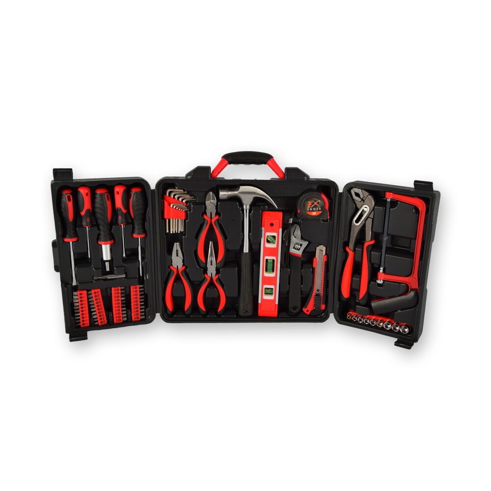 Merkloos Sturdy Filled Toolset Toolbox - 76 Pieces | Black | Metal and Plastic | Includes Tools Merkloos Sturdy Filled Toolset Toolbox - 76 Pieces | Black | Metal and Plastic | Includes Tools