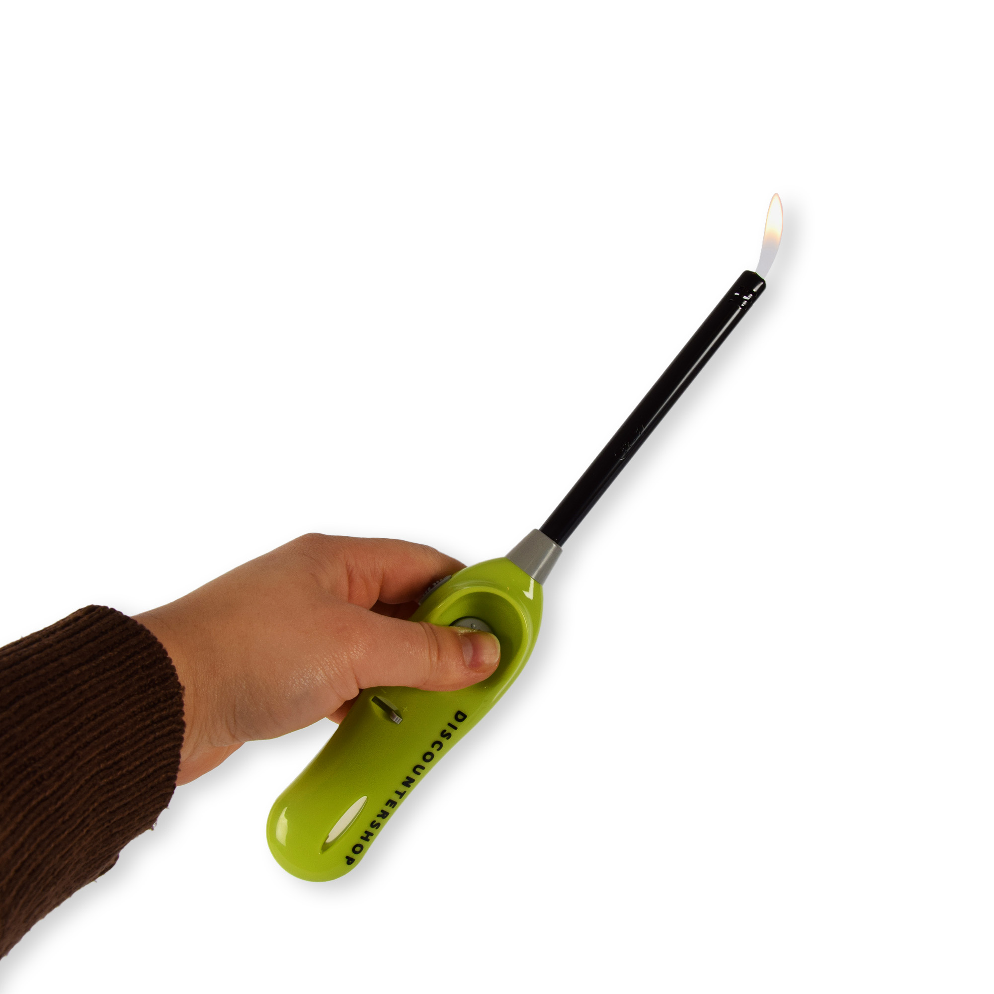 Jet Flame Aansteker, Lange Butaan Navulbare Toorts Aansteker, Winddichte Aansteker Verstelbare Jet Flame voor Grill, BBQ, Camping, Fornuis, Kaars (Verkocht zonder Gas) (Zilver