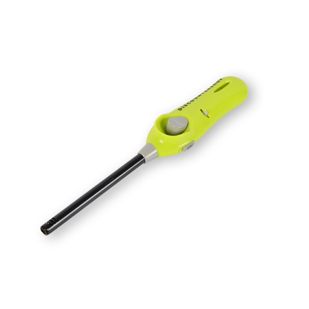 Discountershop BBQ Aansteker 26 cm met Kinderslot, Navulbaar Gasmodel voor Barbecue, Kaarsen, Fornuis en Camping Groen