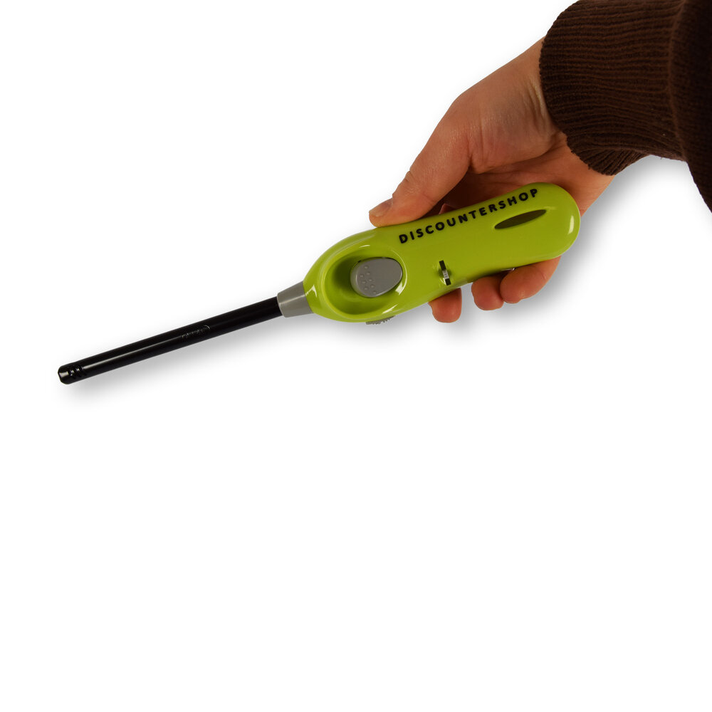 Discountershop BBQ Lighter 26 cm with Child Lock, Refillable Gas Model for Barbecue, Candles, Stove and Camping Green Discountershop BBQ Lighter 26 cm with Child Lock, Refillable Gas Model for Barbecue, Candles, Stove and Camping Green