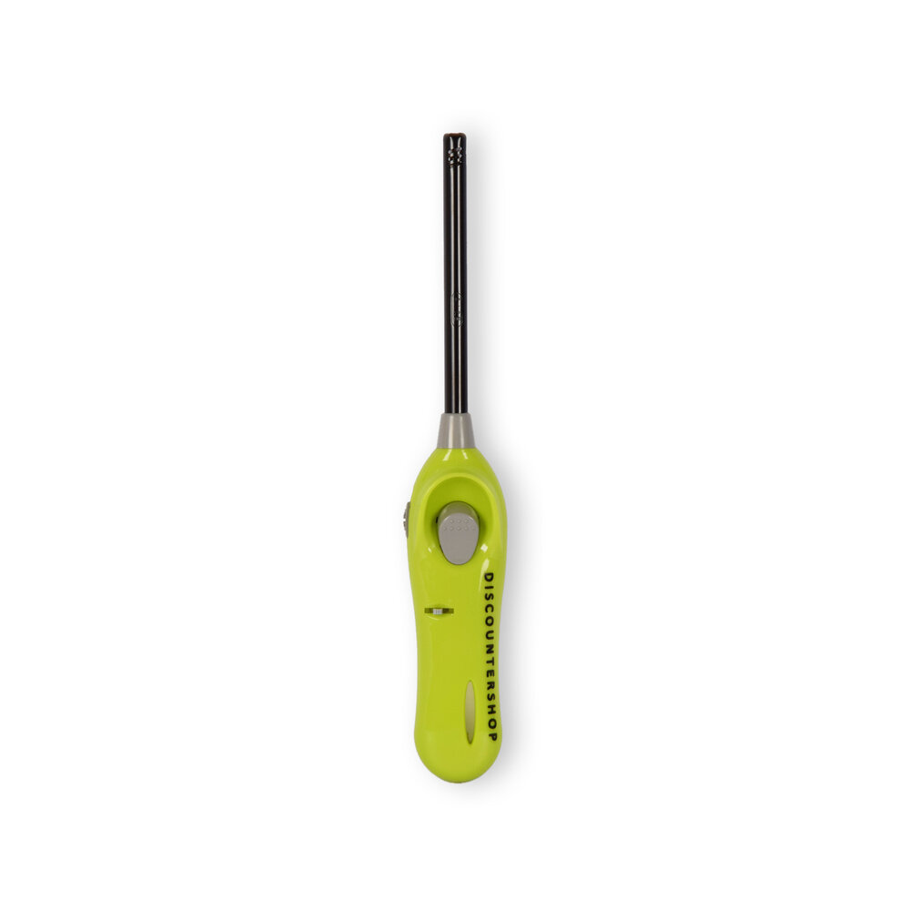 Discountershop BBQ Aansteker 26 cm met Kinderslot, Navulbaar Gasmodel voor Barbecue, Kaarsen, Fornuis en Camping Groen