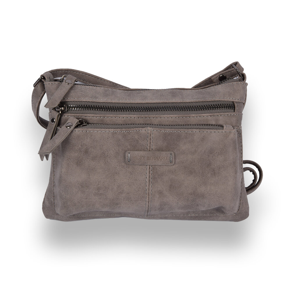 Bicky Bernard  Bicky Bernard Women's Shoulder Bag - Gray Color - 23cm x 4cm x 17cm - 1.6L - Polyester - 5 Compartments - Crossbody Bag Bicky Bernard  Bicky Bernard Women's Shoulder Bag - Gray Color - 23cm x 4cm x 17cm - 1.6L - Polyester - 5 Compartments - Crossbody Bag