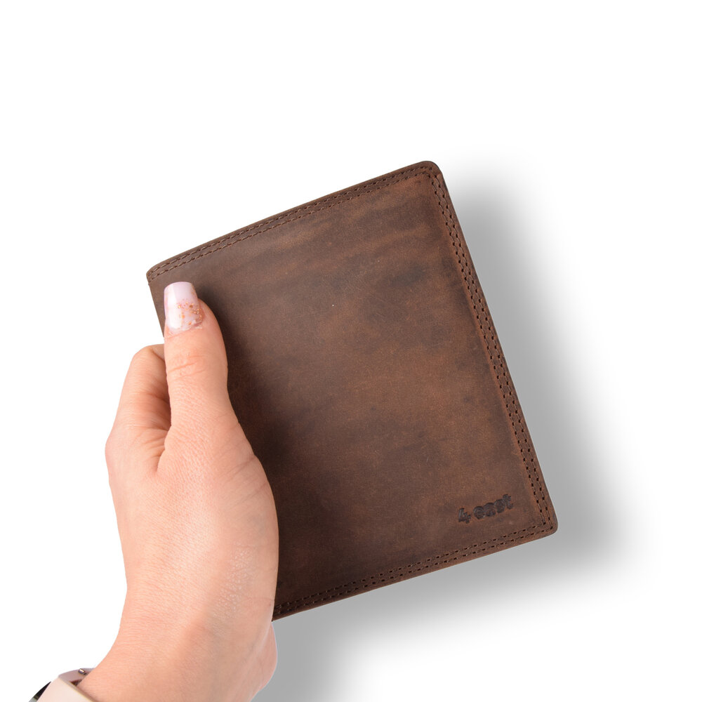 4 East Men's Wallet - 4East Genuine Leather Wallet for Men - 14 Credit Card Compartments & Coin Pocket - Choco Brown 4 East Men's Wallet - 4East Genuine Leather Wallet for Men - 14 Credit Card Compartments & Coin Pocket - Choco Brown