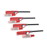 Discountershop Red Plastic Refillable Barbecue Lighters - Set of 4 - Dimensions 4cm x 26.5cm x 26.5cm - Weight 140g Discountershop Red Plastic Refillable Barbecue Lighters - Set of 4 - Dimensions 4cm x 26.5cm x 26.5cm - Weight 140g