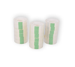 Discountershop Handy Set of 3 Clear Packaging Tapes - Transparent Adhesive Tape Rolls - 12mm x 10m - Light Plastic - Includes 18 Pieces - Only 105g Discountershop Handy Set of 3 Clear Packaging Tapes - Transparent Adhesive Tape Rolls - 12mm x 10m - Light Plastic - Includes 18 Pieces - Only 105g