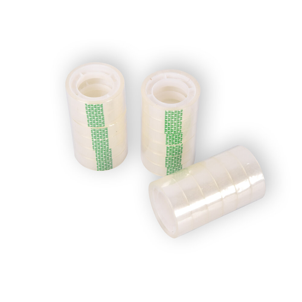 Discountershop Handige Set van 3 Doorzichtige Verpakkingstapes - Transparante Plakbandrollen - 12mm x 10m - Licht Plastic - Inclusief 18 Stuks - Slechts 105g Discountershop Handige Set van 3 Doorzichtige Verpakkingstapes - Transparante Plakbandrollen - 12mm x 10m - Licht Plastic - Inclusief 18 Stuks - Slechts 105g