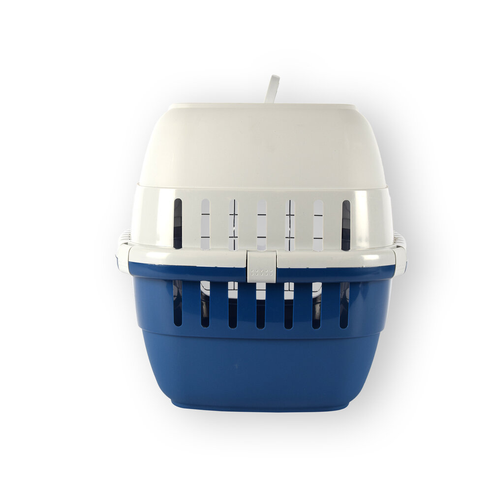 Discountershop Foldable Travel Basket for Cat | Transport basket | Carrying basket | Blue | 37.5cm x 35cm x 57cm | Plastic + Metal | 1.8kg