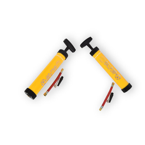 Discountershop Set of 2 High Quality Yellow Ball Pumps - Air Pump - Hand Pump - Football Pump - Ball Inflator - Length of 23cm
