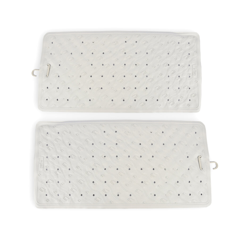 Discountershop Bathroom Essentials - 2x Gray Anti-Mold Bath Mat - Natural Rubber - 76cm x 36cm Discountershop Bathroom Essentials - 2x Gray Anti-Mold Bath Mat - Natural Rubber - 76cm x 36cm