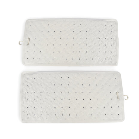 Discountershop Bathroom Essentials - 2x Gray Anti-Mold Bath Mat - Natural Rubber - 76cm x 36cm Discountershop Bathroom Essentials - 2x Gray Anti-Mold Bath Mat - Natural Rubber - 76cm x 36cm