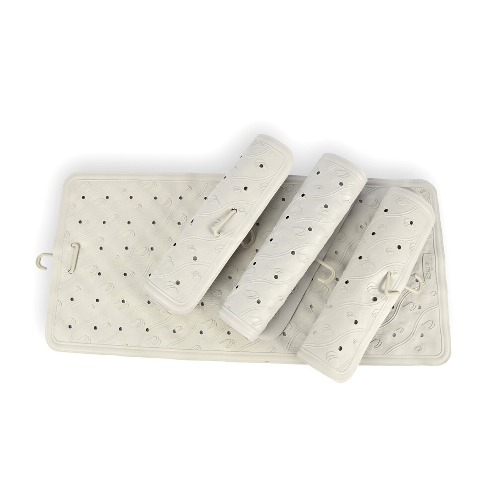 Discountershop Grijze Anti-Schimmel Badmat - 4-pack - Duurzame Douchemat - Gemaakt van 100% Natuurrubber - Afmetingen: 76cm x 36cm Discountershop Grijze Anti-Schimmel Badmat - 4-pack - Duurzame Douchemat - Gemaakt van 100% Natuurrubber - Afmetingen: 76cm x 36cm